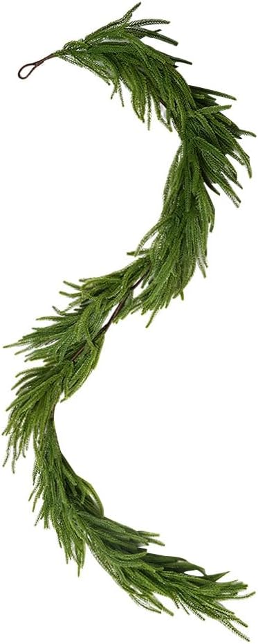 Melorca&Guilla Norfolk Pine Garland,1Pcs 6ft Real Touch Norfolk Pine Garland Realistic Christmas Garland for Christmas Decorations (1, 6ft-001)