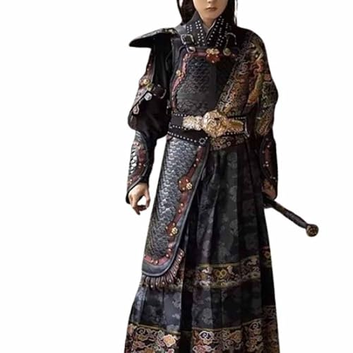 Image of Real Armor Stainless Steel Slim Split Armor Soldier Medieval General Flying Fish Hanfu Robe With Armor Full Set (S)
