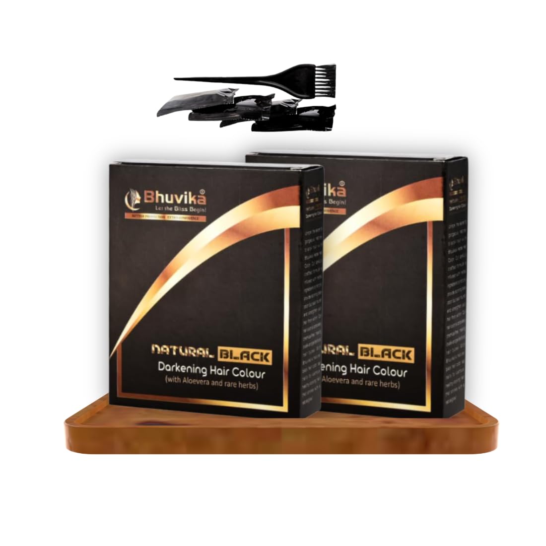Bhuvika Natural Black Darkening Hair Colour (Black, Pack of 2 (2 X 4 Sachets, 30 Grams Each))-picture-24
