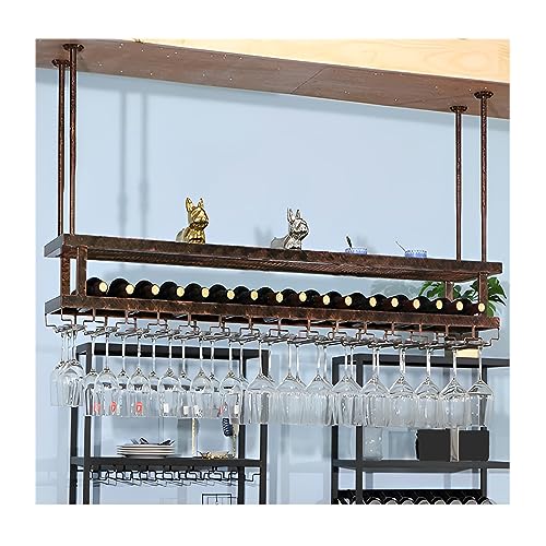 Support à verres à vin suspendu réglable en hauteur métal robuste pour optimiser le bar de cuisine