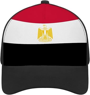 Longfind Egyptian Flag Baseball Cap Adjustable Size Couple Hat for Sports Workouts and Outdoor Fishing Black-Style-5