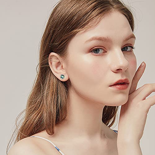TANGPOET 5MM Tiny Screw Twist Back Stud Earrings for Women 925 Sterling Silver Round Circle Hypoallergenic Earring for Sensitive Ears Gemstone Jewelry Gift for Her4