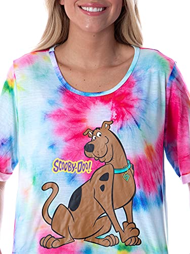 Intimo Scooby-Doo Women's Cartoon Graphic Tie Dye Nightgown Sleep Shirt Pajama Medium Multicolored #TOP3