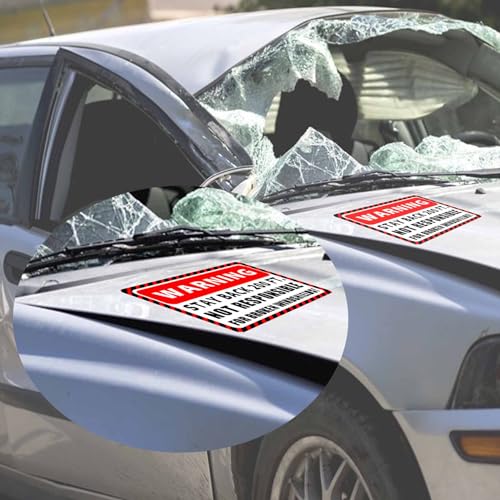 Image of Warning Stay Back 200Ft Stickers Not Responsible for Broken Windshields Truck Sticker Sign 5 Pcs Car Safety Vinyl Decal For Construction Truck End Dump Truck 12 x 8 Inch