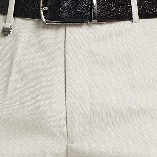 Image of Park Avenue Men's Polyester Blend Dobby Pattern Smart Fit Flat Front Formal Trouser
