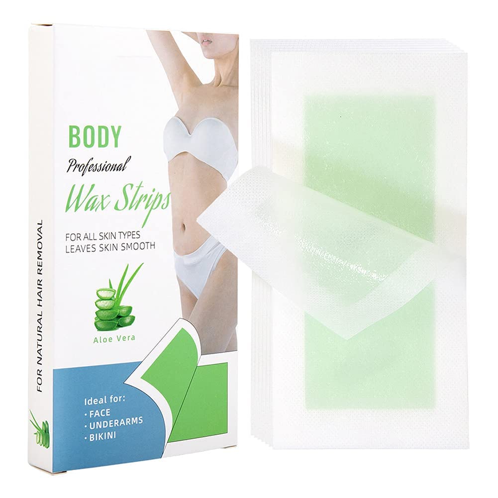 20Pcs Body Wax Strips Large Size for Face, Legs Underarms, Bikini Waxing Sheets Women Wax Hair Removal Strips