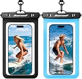 Hiearcool Universal Waterproof Case, Waterproof Phone Pouch Compatible for iPhone 17 16 15 14 13 Pro Max XS Plus Samsung Galaxy S22 Cellphone Up to 8.3', IPX8 Cellphone Beach Bag for Travel - 2 Pack