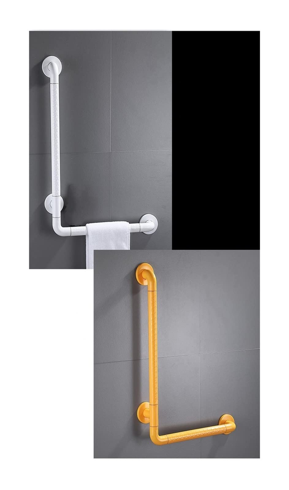 WDSOPK Housewares L-shaped Non-slip ABS Handrail Bathroom Bathtub Grab Toilet Shower Safety Support Handle Elderly Children Grab Rail（Yellow）