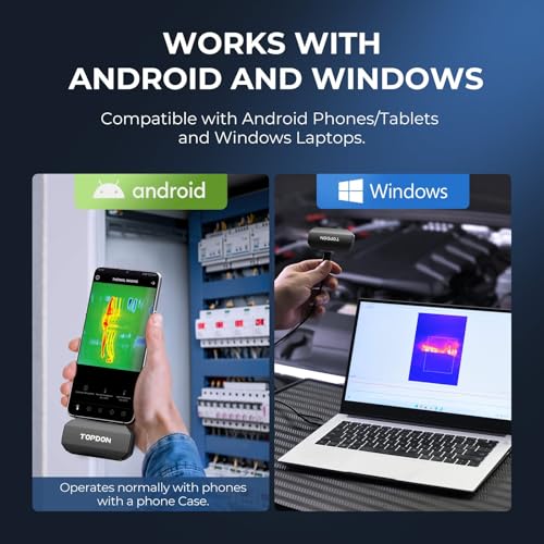 TOPDON TC001 Thermal Imaging Camera Android, 512x384 Super IR Resolution Thermal Imager with Secondary Analysis, Test Report, Temp Alarm, -4°F~1022°F TEM Range for Smartphones(not for iOS)