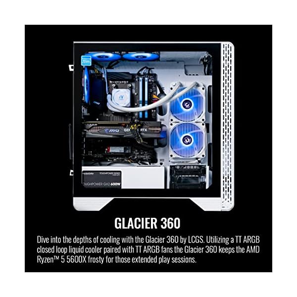 Thermaltake Graphite 360 Gaming PC (AMD Ryzen 5 5600X, RTX 3060, 16GB RGB 3200Mhz DDR4 ToughRAM RGB Memory, 1TB NVMe M.2, WiFi, Win 10 Home) Gaming Desktop Computer S1BK-B550-G36-LCS,Black - Image 6
