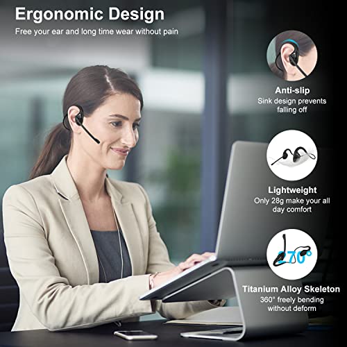 Image of iDIGMALL Bluetooth Headset with Mic, Open Ear Headphones with Microphone
