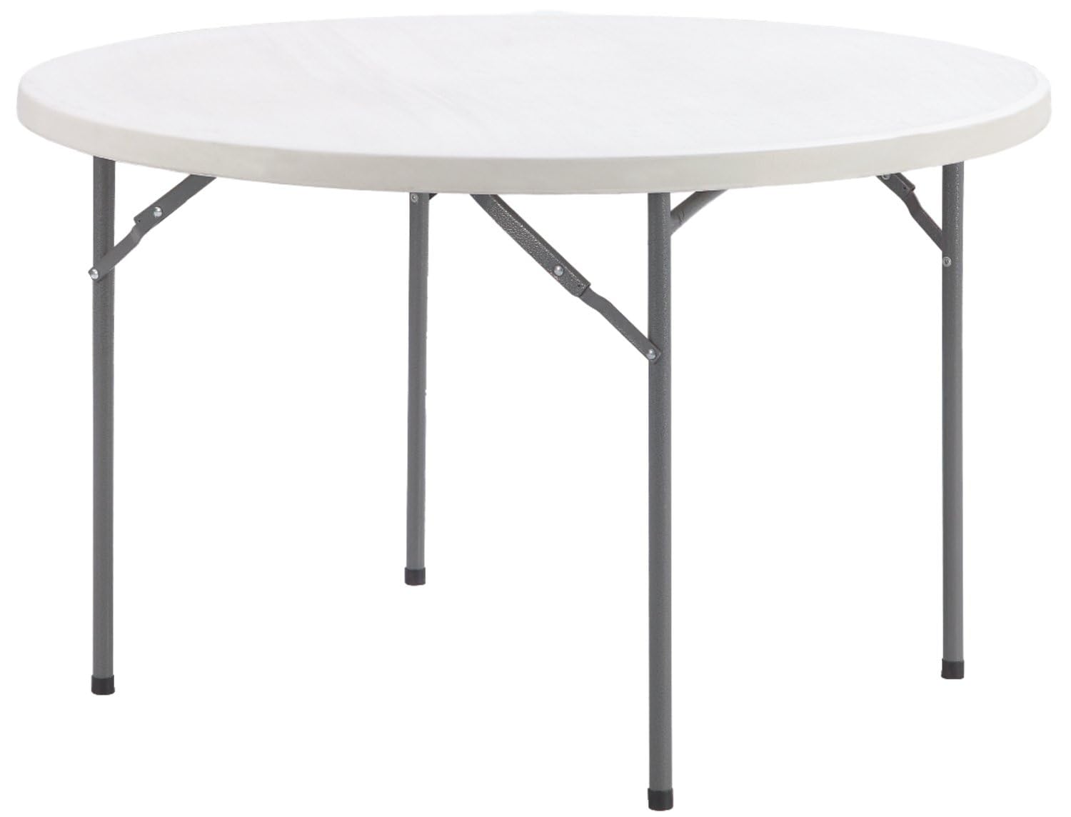 VERDELOOK | Tavolo Rotondo, Ø180 H74 cm, Bianco, Catering, in Plastica HDPE con Struttura in Metallo Verniciato Pieghevole, Facile da Trasportare, da Giardino e Eventi