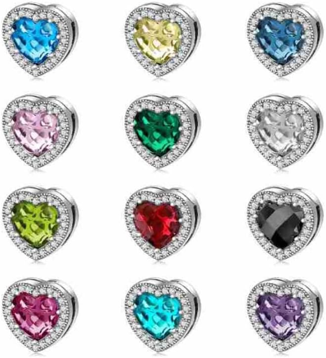 Initial A-Z Letter Charm Alphabet Beads Reflexion Charms 925 Sterling Silver Reflexions Heart Dangle Clip Charm Birthday Bracelets for Women (Blue crystal) - Image 2