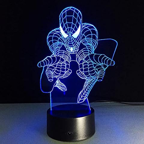 Luz Nocturna Spiderman 3D con Cambio de Color y Control Táctil Cover