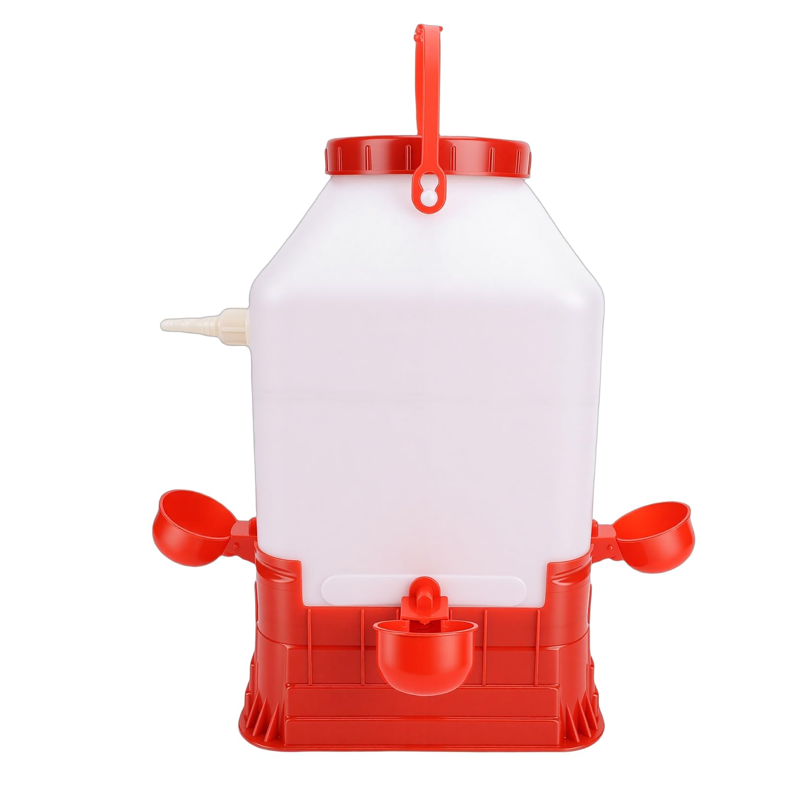 Abbeveratoio Automatico per Pollame 10L, Alimentatore Automatico Multifunzionale di Grande Capacità con 4 Ciotole per Pollaio da Fattoria in Plastica 23x23x36 cm