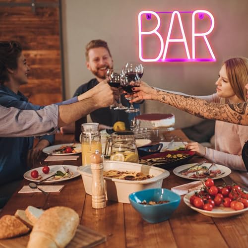 Image of Neon Bar Signs For Home Bar, Led Party Wall Decor Usb Powered Man Cave Neon Light For Bar Cart Decor, Bistro, Club, Pub, Business, Valentine Gifts (pink)