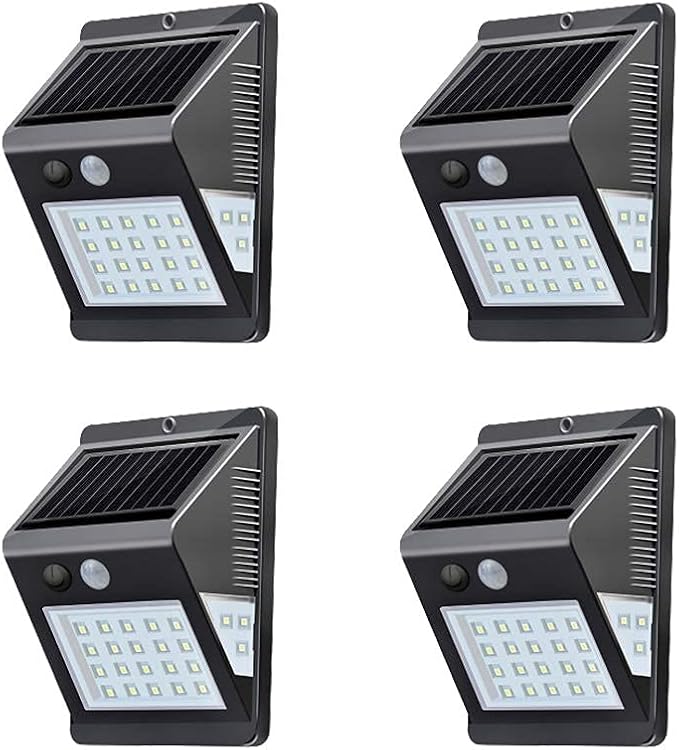 FairUo Wandlampen, 4 Delige Solar Outdoor 26 Led Solar Lamp Outdoor 120 Super Bright Solar Light Met Bewegingsmelder Veiligheid Wall Light 3 Modes Muur Waterdichte Garden photo 3