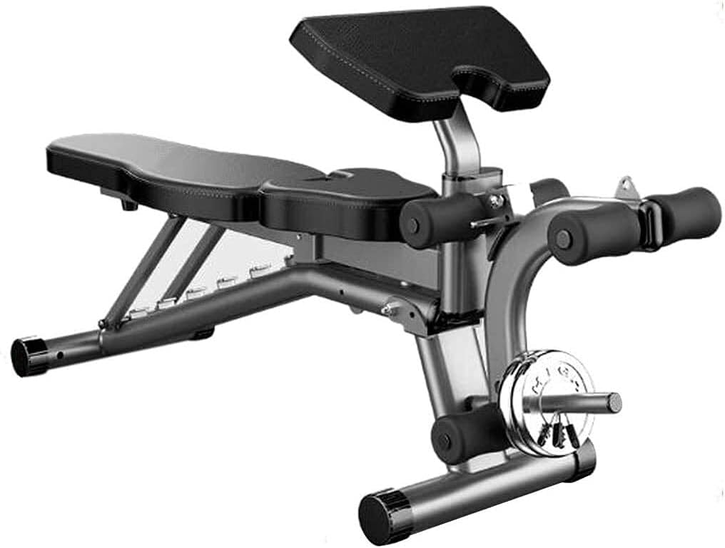 Weight Bench Dumbbell Weight Lifting Dumbbell Bench Weight Bench with Leg Developer Home Multi-Functional Fitness Chair- Flat Incline Decline Adjustable Utility Benc, Black
