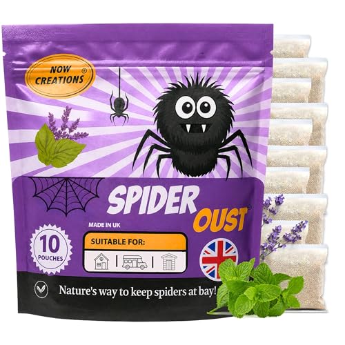 SpiderOust Natural Spider Repellent Sachets | 10 Pouches | Peppermint Lavender & Eucalyptus Oil | Spider Deterrent for Home Garage and Indoor use | Made in UK