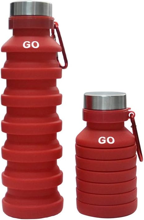 GO Outdoor Portable Collapsible Water Bottle,Reusable BPA Free, Silicone Water Sport Travel Camping Hiking Fordable Bottle, Eco-Friendly Bottle