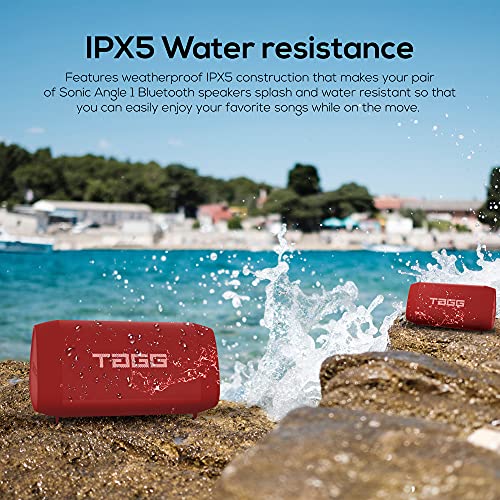Image of TAGG Sonic Angle 1 10W Portable Bluetooth Speakers Wireless with Dedicated Bass Radiator || Dual Stereo, Water Resistant, 10 hrs Continuous Battery Life- Red