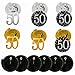 50th Birthday Decorations Kit for Men & Women 50 Years Old Party, NO ASSEMBLY REQUIRED - Black Gold Happy Birthday Banner, Hanging Swirls, Circle Dots Hanging Decoration, Number 50 Table Confetti