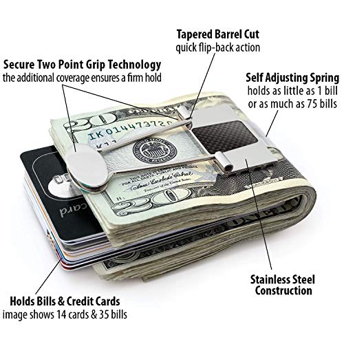 Image of Speidel Stainless Steel Ionic Plated Metal Money Clip for Men, Bill Binder Clip, Wallet, Credit Card Holder, Minimalist Slim Money Clip