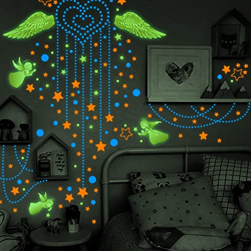 Room Wall Decor, Pvc Angel Theme Wall Stickers Luminous Lovely High Strength For Children Room #TOP4
