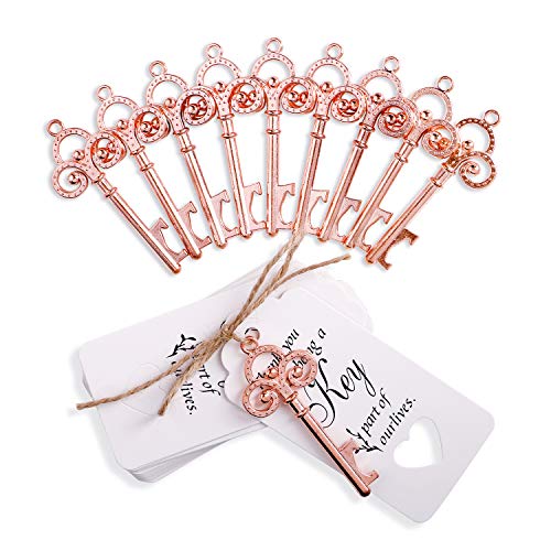 YIMIL Skeleton Key Bottle Opener With Tag Card Wedding Favors Gift For Guest