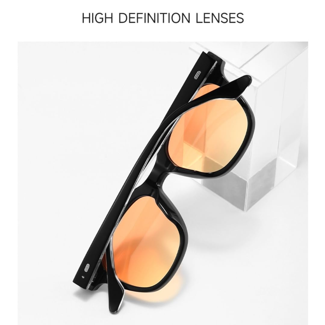 Occhiali da sole da uomo con montatura spessa in acetato, protezione UV400, moda outdoor, stile retrò
