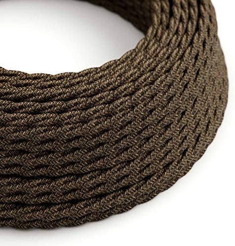 creative cables Brown Linen Covered Twisted Electric Cable 2x18 AWG - TN04-164ft, 2 x 18 AWG