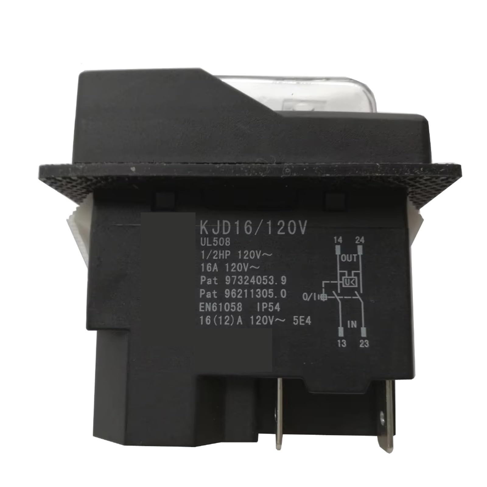 AARTERZZA Emergency Stop Switch KJD16/120V 4Pins Waterproof Electromagnetic Self-Reset Pushbutton Push Button Switch for Machine Tools