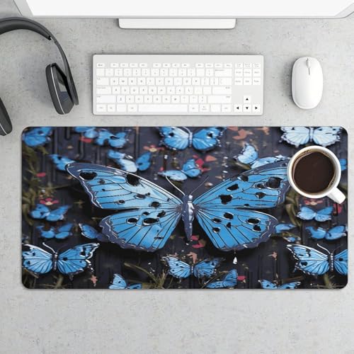 Blue Butterfly Pad Mouse Grande Antideslizante 30x60 cm miniatura 5