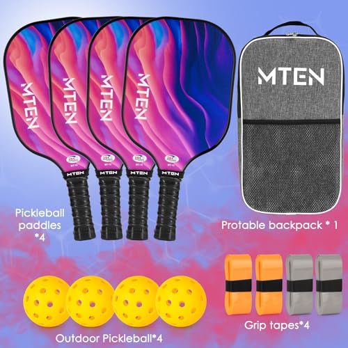 image for MTEN Pickleball Paddles, Pickleball Paddles Set of 4, USAPA Approved F