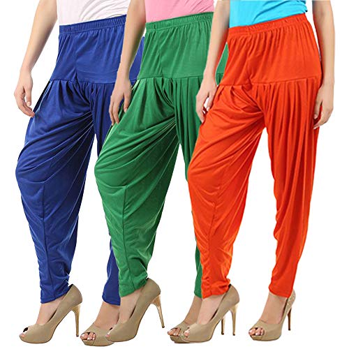 Image of Buy That Trendz Patiyala Pants for Women 3 Combo Patiyala Salwar Harem Viscose Bottoms Pants for Women