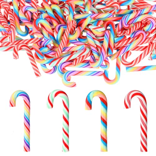 WJIAAA 100 Stück Mini Zuckerstangen Weihnachtsdeko, 4 Stile DIY...
