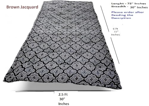 Image of Adim's Soft Cotton Box Quilt Mattress | Mattress Offers a Combination of Comfort, Durability and Style,Making it an Excellent for a restful Night's Sleep (Brown Jacquard Design, 36X72 X5 Inches)