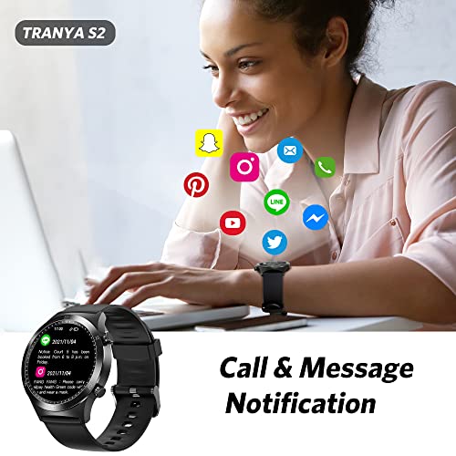 Tranya-S2-Smart-Watch-with-All-Day-Heart-Rate-Blood-Oxygen-Sleep-Monitor-3ATM-Waterproof-Fitness-Tracker-25-Sports-Modes-Smartwatch-for-Android-and-iOS-Phones-Sport-Watch-for-Men-Women-Black