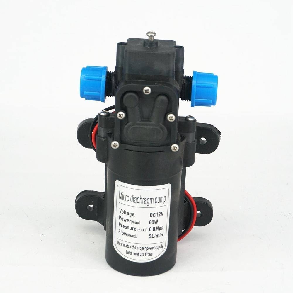 12V DC Electric Mini Diaphragm pump self-priming pumnp low traffic for garden cooling car washer 60W 300L/H T16