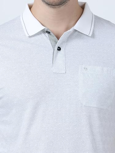 Image of Classic Polo Men's Cotton Half Sleeve White T-Shirt