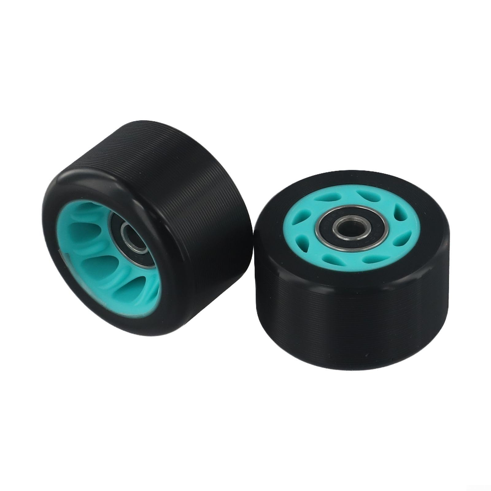 Lot de 8 roues de patins à roulettes pour skateboard à double rangée et quad avec matériau PU et roulements en acier au carbone, adaptées pour les surfaces asphaltées et de parc (noir (bleu (88A))