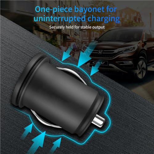 Adaptador de carga para coche de 20W con doble puerto USB blanco 4