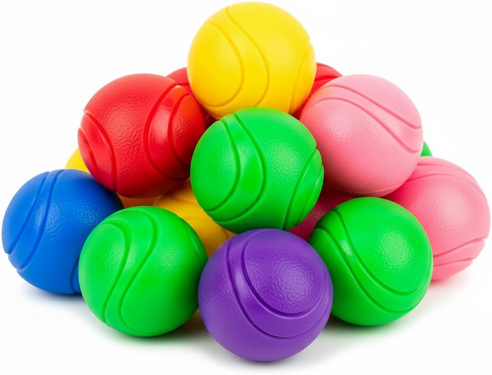 SuperFetch Dog Balls 1.5 Inch - Squeaky Dog Toys for Small Dogs and Puppies - Rubber Balls for Fetch, Training, Teething, Boredom and Solo Play - 12 Pack
