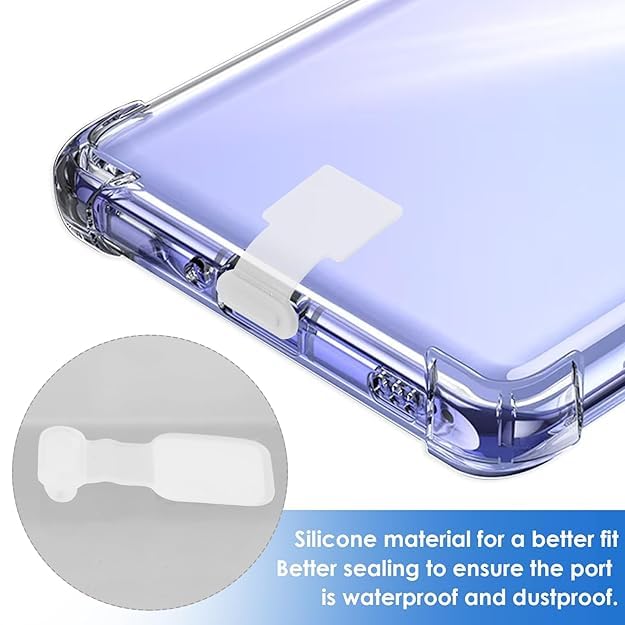 Image of MAK Type C Charging Port Dust Protection Caps, USB C Anti-Lost Dust Plugs Silicone Protectors Type C Plug Covers with Removable Adhesive Compatible with Mobile, Laptop (Black-3, Transparent-3)