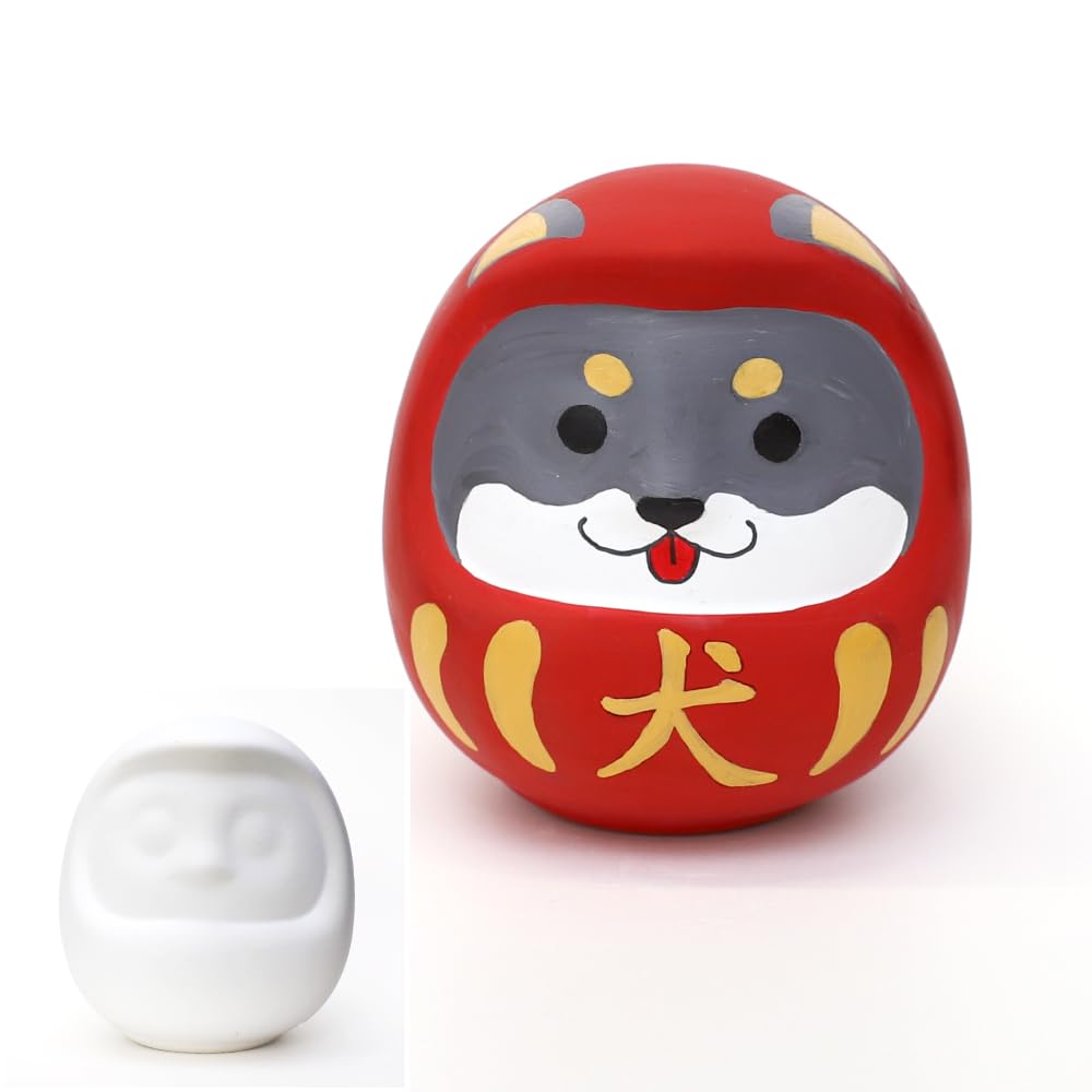Amazon.co.jp: [たのつく] おえかきだるま貯金箱 高さ11㎝ 白