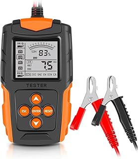 Snsowed Testador de bateria de carro 12V / 24V LCD Analisador de bateria digital Ferramenta de diagnóstico de carga de carro SOH SOC CCA Medição de IR para motocicleta de caminhão de carro