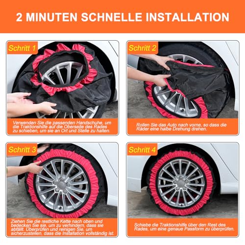 Chaînes à neige textile pour éviter de glisser en voiture - 7