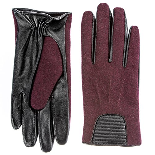 Preisvergleich Produktbild Berydale Damen Lederhandschuhe mit modischem Einsatz, Gr. Large, Rot