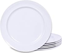 Vista 1 de Webbylee Platos llanos de melamina, juego de 6 platos de 11 pulgadas para uso en interiores y exteriores, color blanco