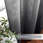 NICETOWN Semi Sheer Black Ombre Curtains 63 inch Length, Grommet Privacy with Light Filtering Vertical Window Treatments Linen Blend for Bedroom / Living Room / Kids Room, W50 x L63, 2 Panels